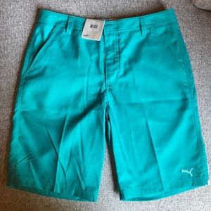 Puma moisture wicking golf shorts, sea foam green
